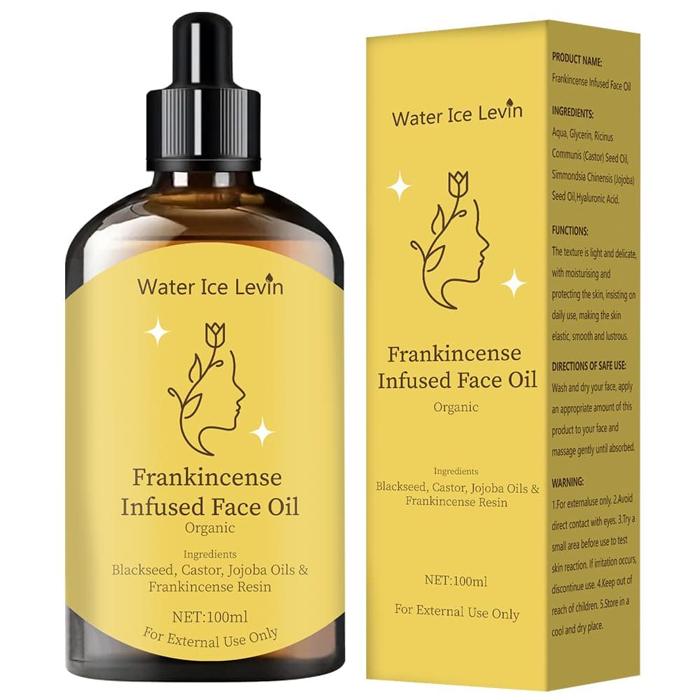Frankincense Resin Oil With Castor & Jojoba Oils for Face Wrinkle Removal Facial Moisturizer Cold Pressed Serum Natural Skincare Hydrates Skin Moisturizing 1/3 Fl Oz (3 Fl Oz 100ML)