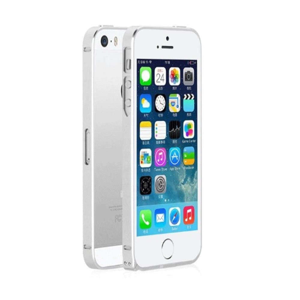 Colorworld Lightweight Cross line Luxury Slim Metal Frame Bumper Protective Case for Iphone 5s 5 (silver)