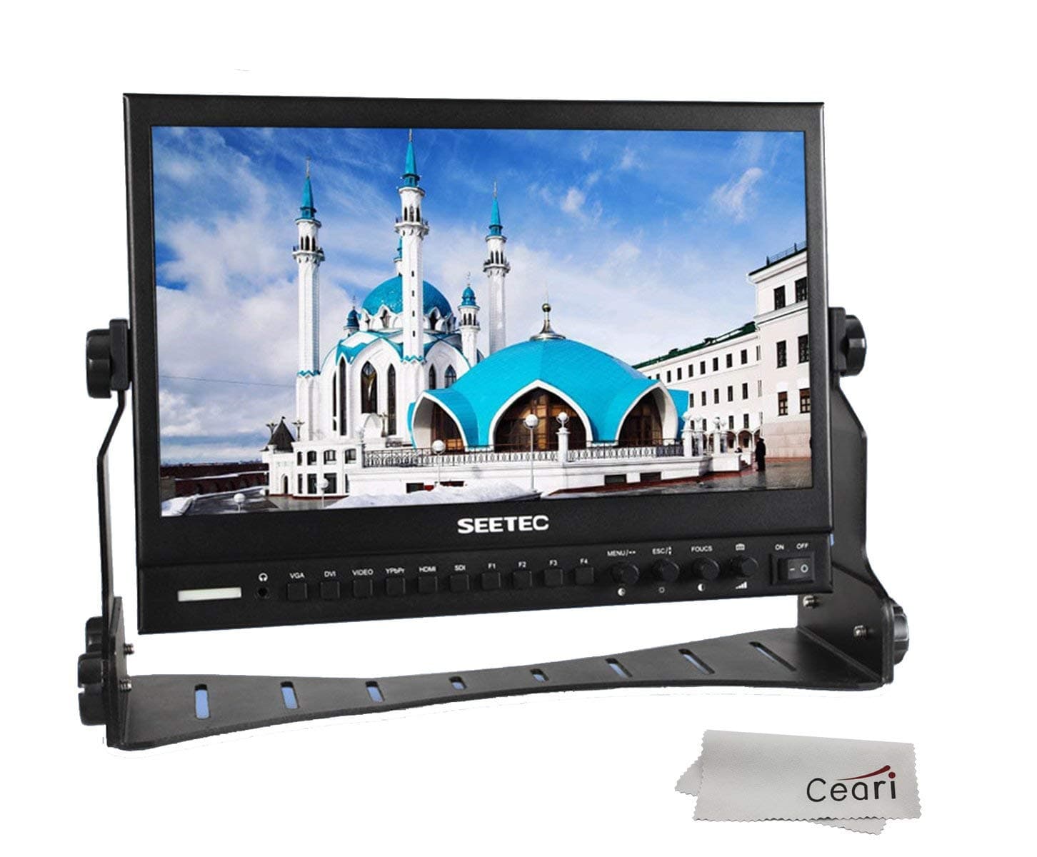 SEETEC P133-9HSD 13.3" IPS 1920x1080 Aluminum Pro Broadcast LCD Monitor with Peaking Focus Assist Check Field 3G-SDI HDMI AV YPbPr DVI-I Video Audio Inputs with Microfiber Cloth