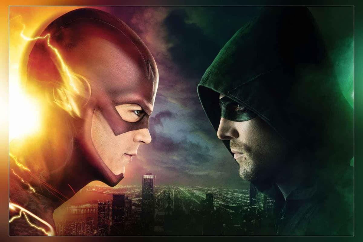 POSTERNEST Flash Arrowverse Green Arrow Arrow and Barry Allen Poster Matte Finish Paper Print Unframed 12 x18 Inch (Multicolor) - N975