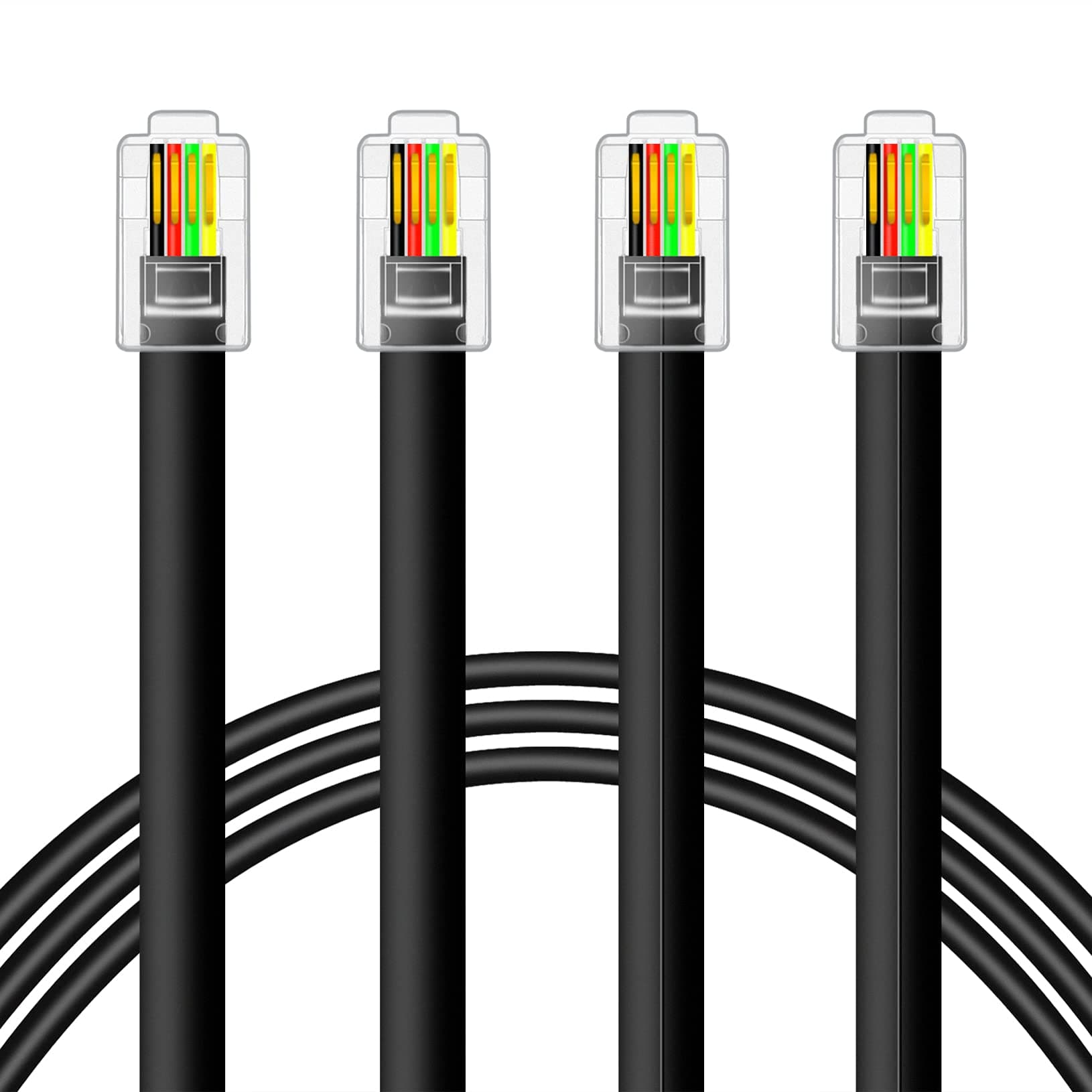 Sponsored Ad - NECABLES 2Pack RJ9 Cable 1ft 4P4C Phone Cord Telephone Cable RJ9 / RJ10 / RJ22 4P4C Male to Male Straight for Both Data and Voice Black - 1 Foot