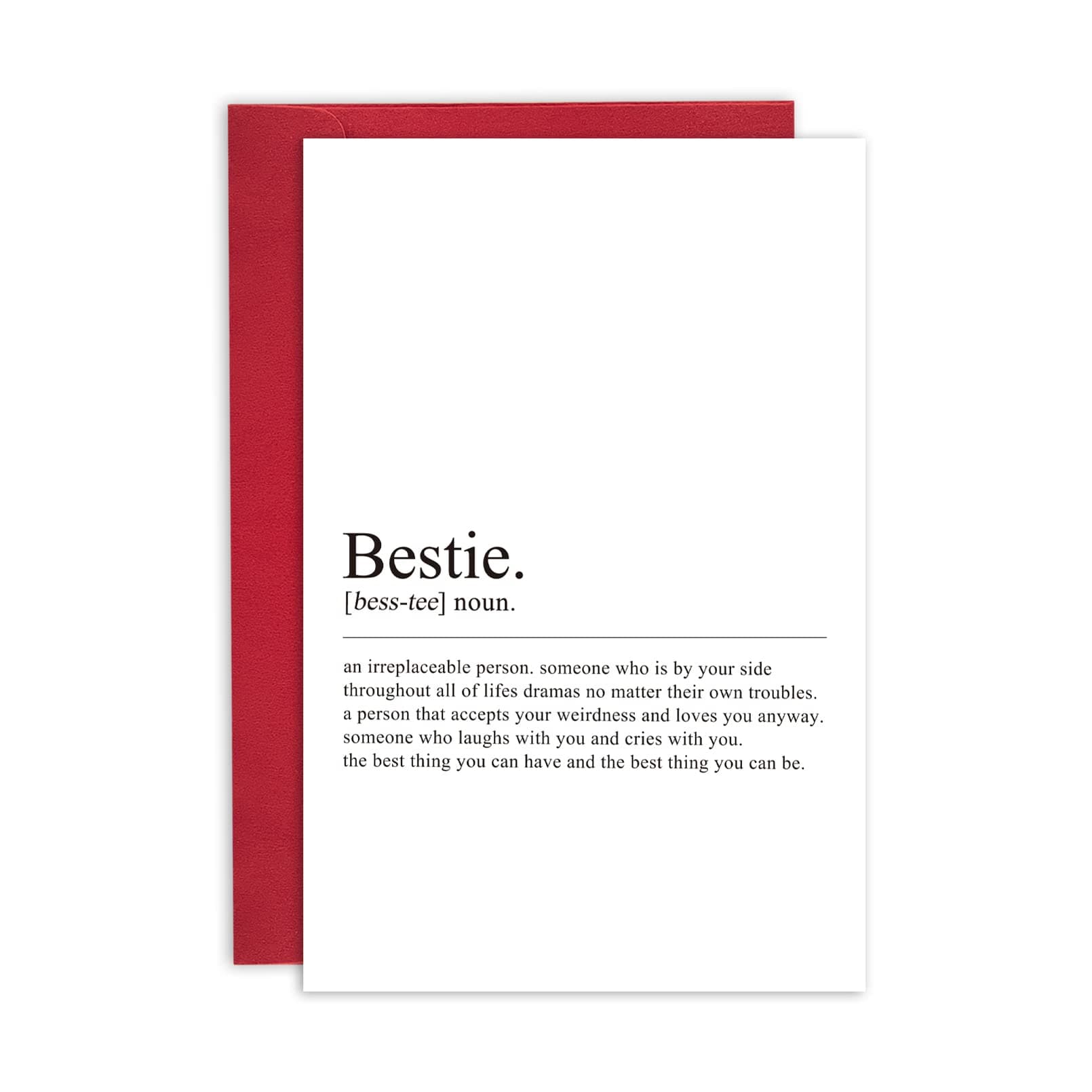 Ulbeelol Bestie Definition Card, Funny Birthday Card for Friends, Unique Friendship Card for BBF