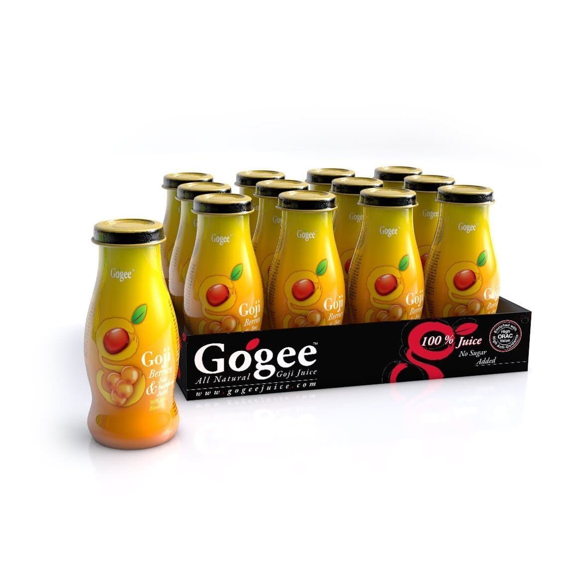 GOGEE Goji Berries and Sea Buckthorn natural Juice 8 fl. oz. (240 mL.) (Pack of 12)
