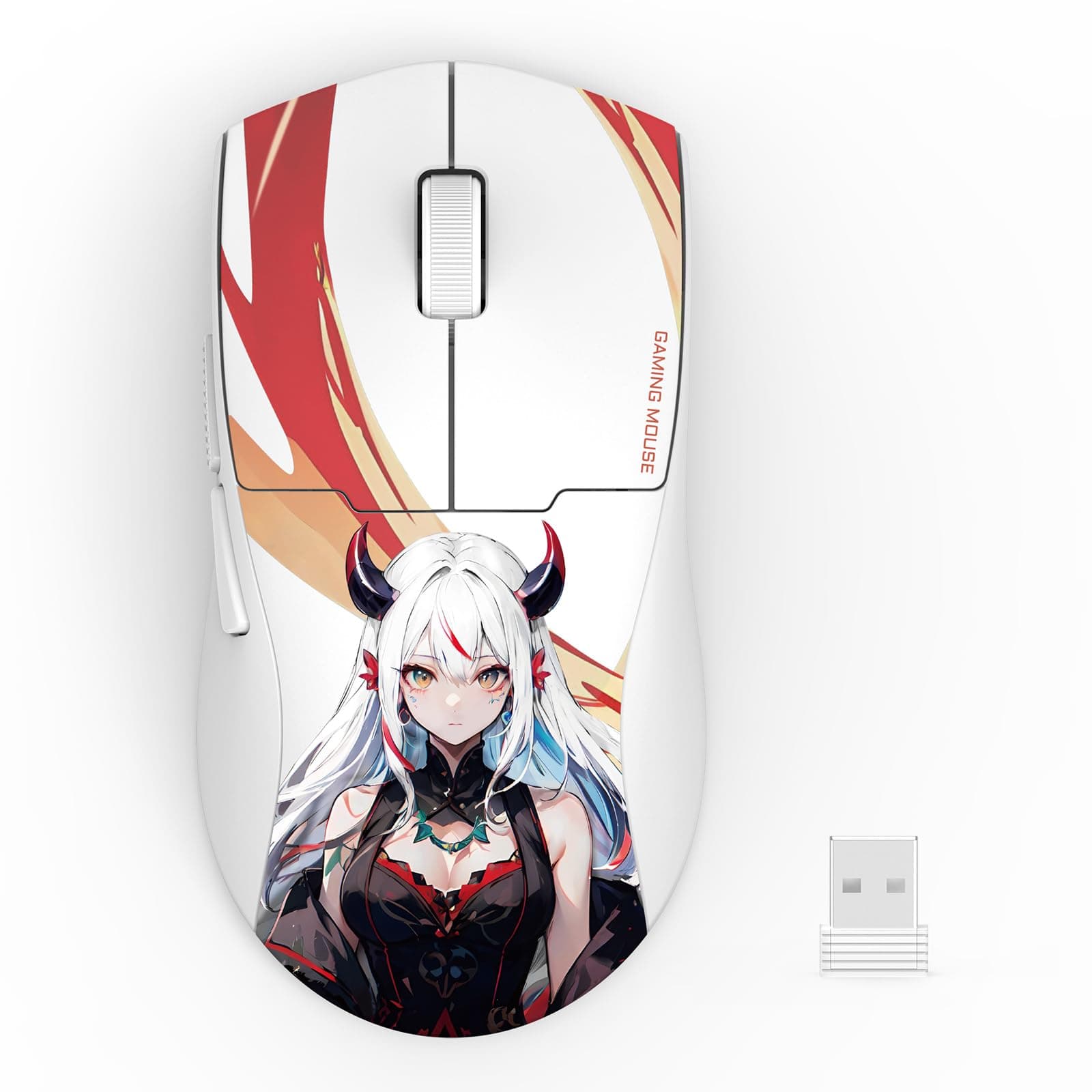 Redragon M918AK 3-Mode Wireless Gaming Mouse, 55G Lightweight 26K DPI Gamer Mouse w/Ergonomic Natural Grip Build, Full Programmable Buttons, Software Supports DIY Keybinds & DPI, White