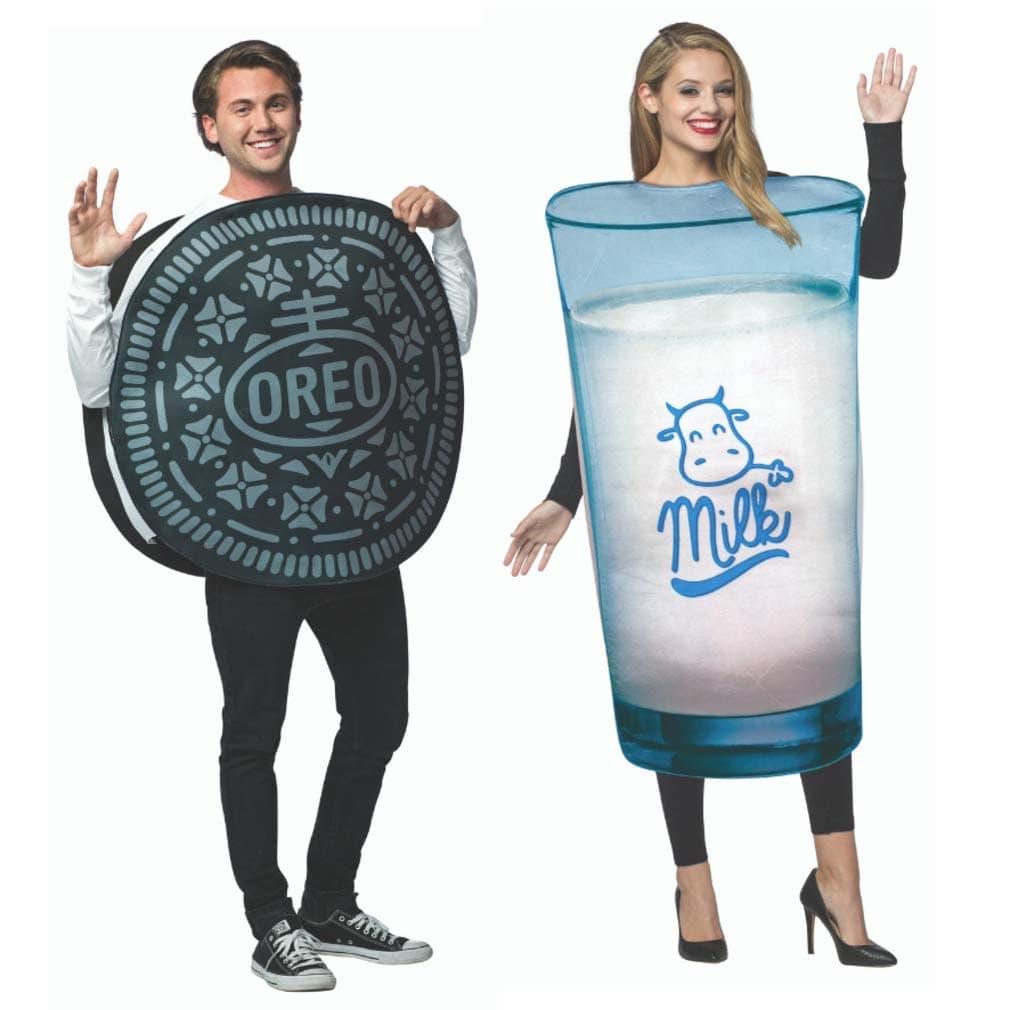 Rasta ImpostaCouples Costume - Milk-n-Cookies Dunk Your Oreo in Glass of Milk, Adult One Size, Black and White