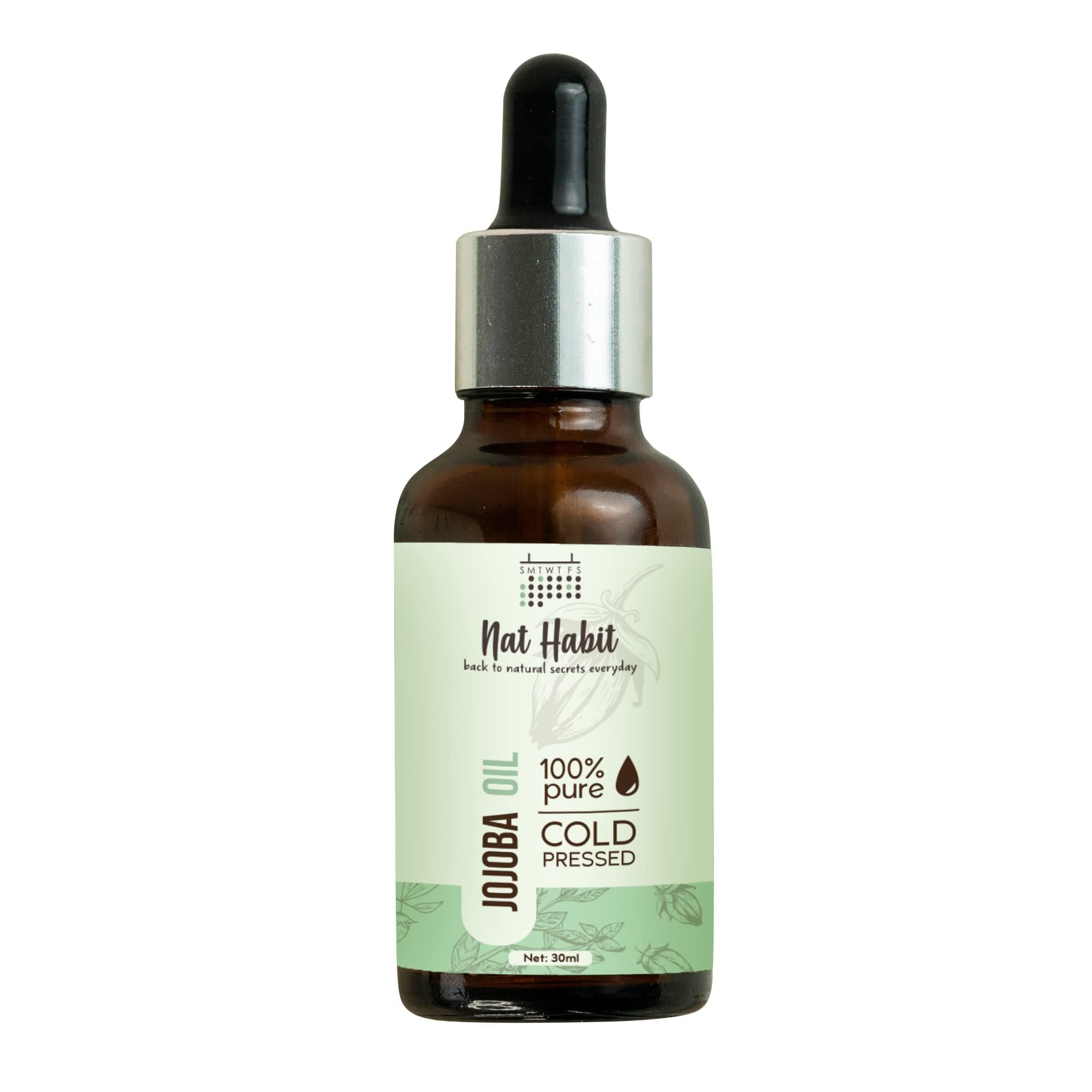 - Nat Habit Cold Pressed 100% Pure Jojoba Oil for Skin & Hair With Vitamin E, Omega-9, Mineral Free - (30ml)