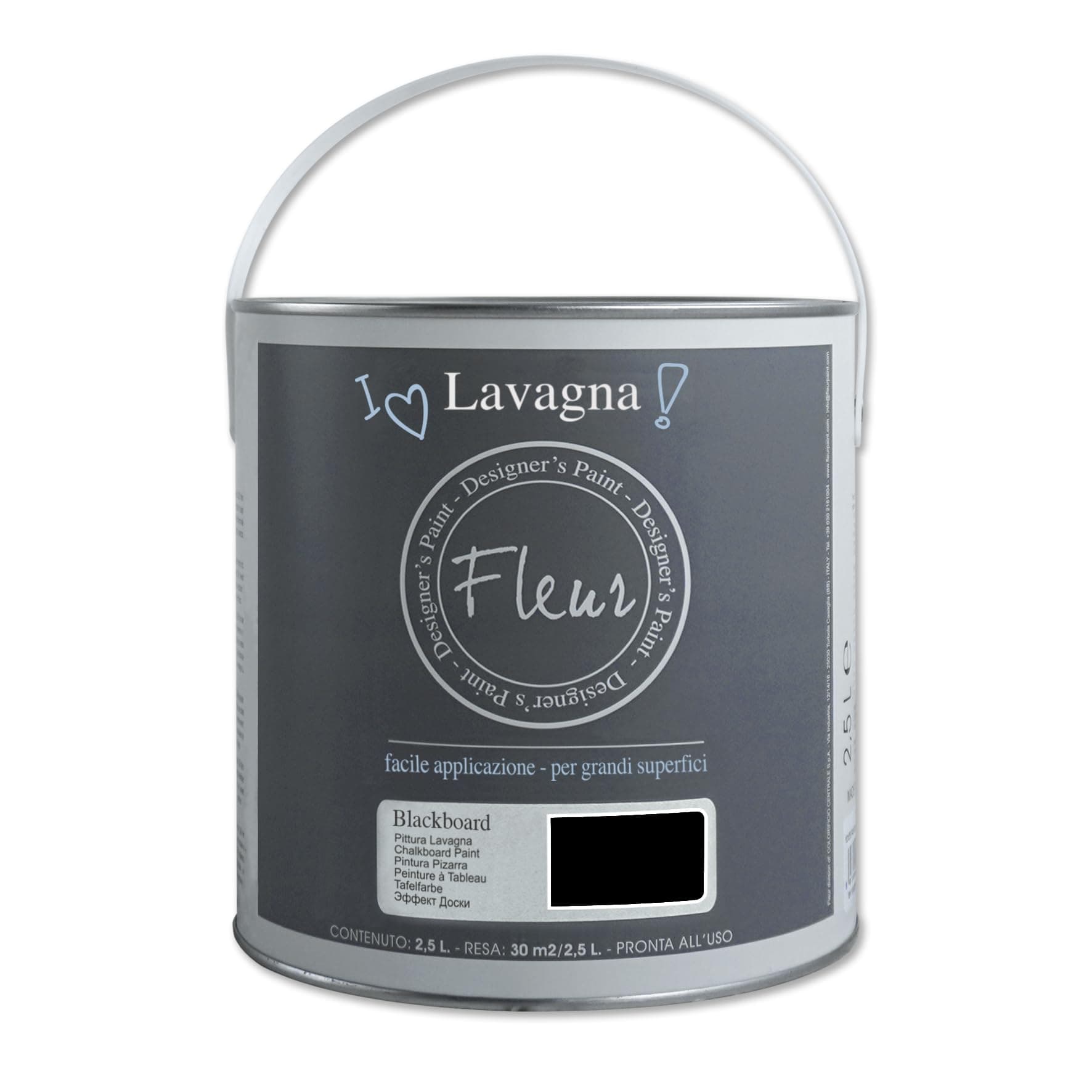 Fleur Paint 13250 Paint (Transforms Surfaces in Slate, 2.5 l) Colour Blackboard