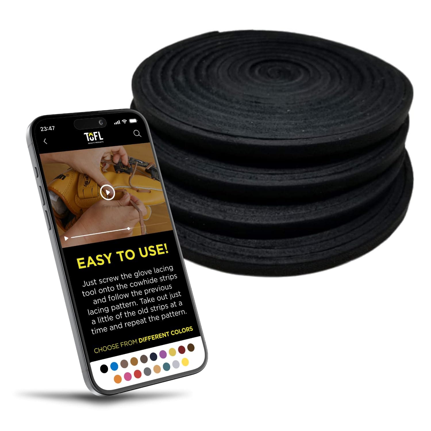 72" Leather Glove Laces for Baseball & Softball | Replacement Lacing Strips for Glove Repair | Available in 2, 4 or 6 Pack