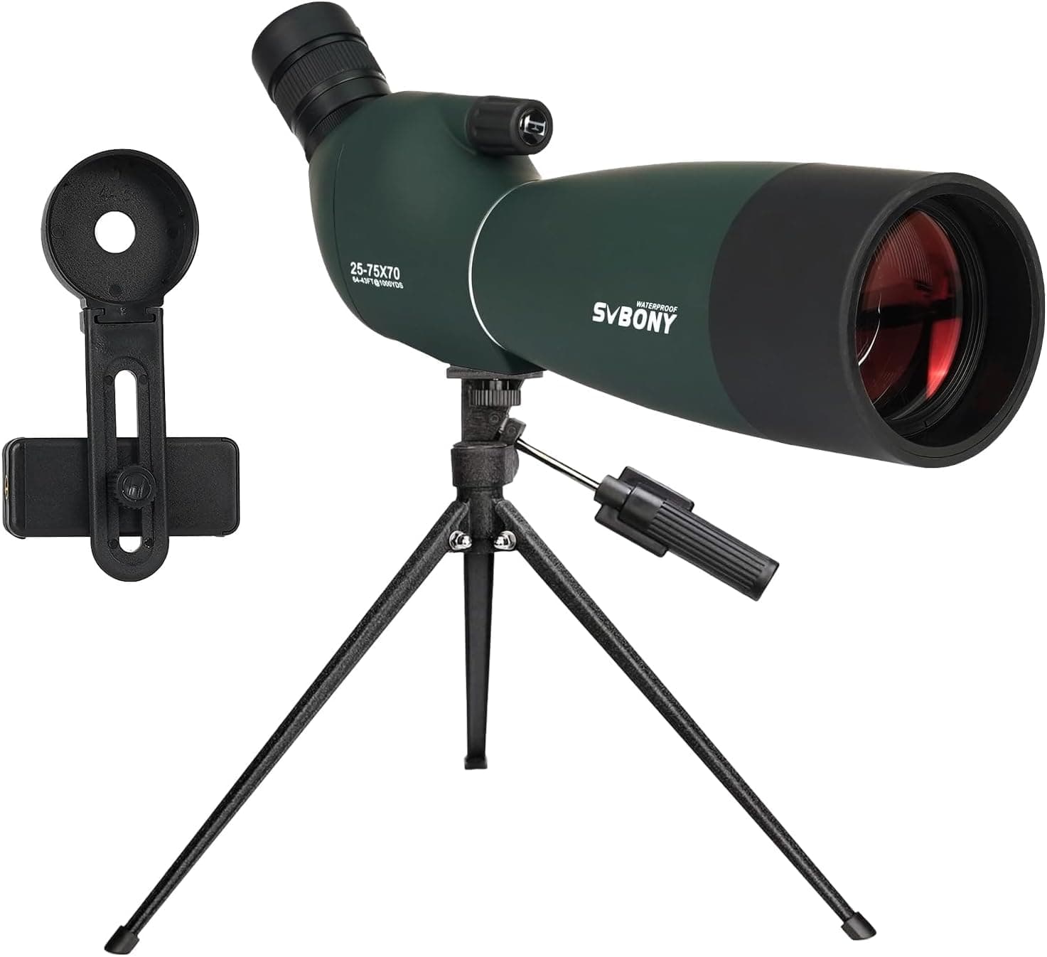 SV28 Plus Spotting Scopes with Tripod, Angled Spotter Scope with Upgraded Phone Adapter, IP65 Waterproof Fogproof Long Range Spotting Scope for Target Shooting, Birding