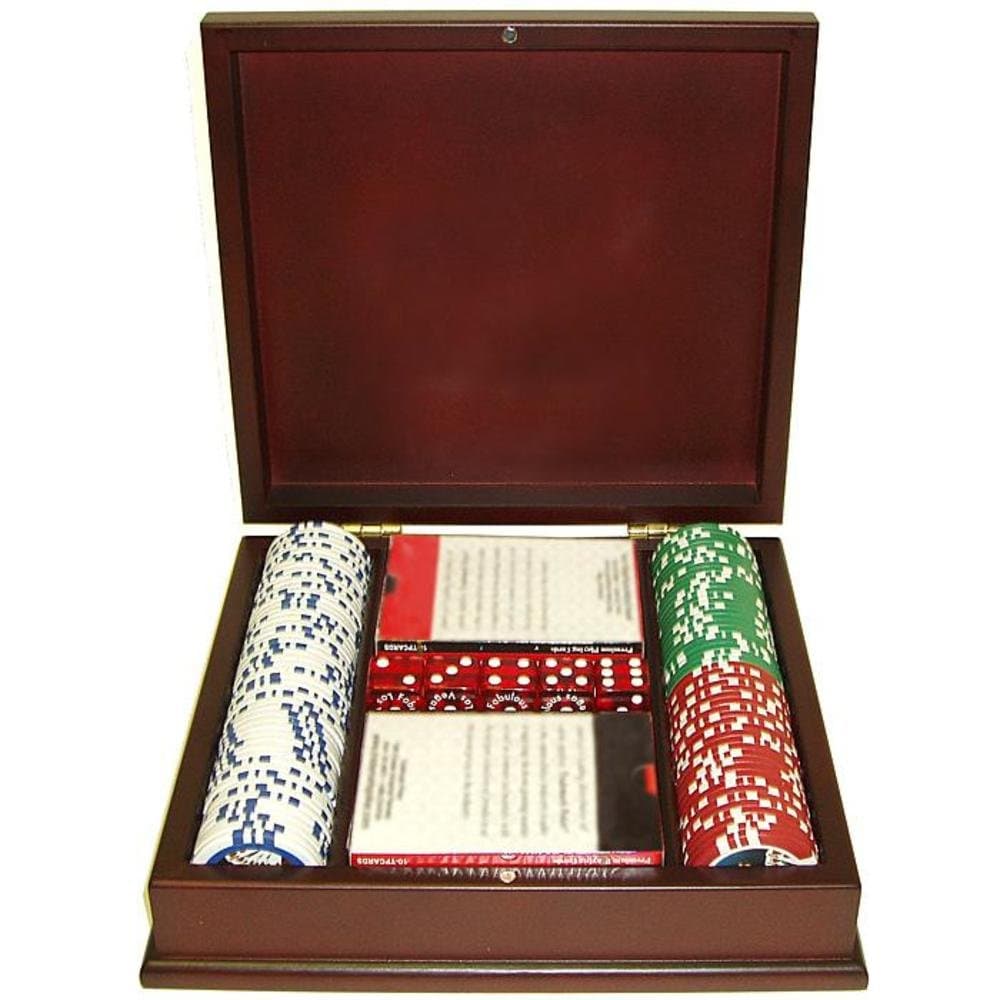 Jackpot Casino Clay Chip with Mahogany Case, 11.5gm, Brown