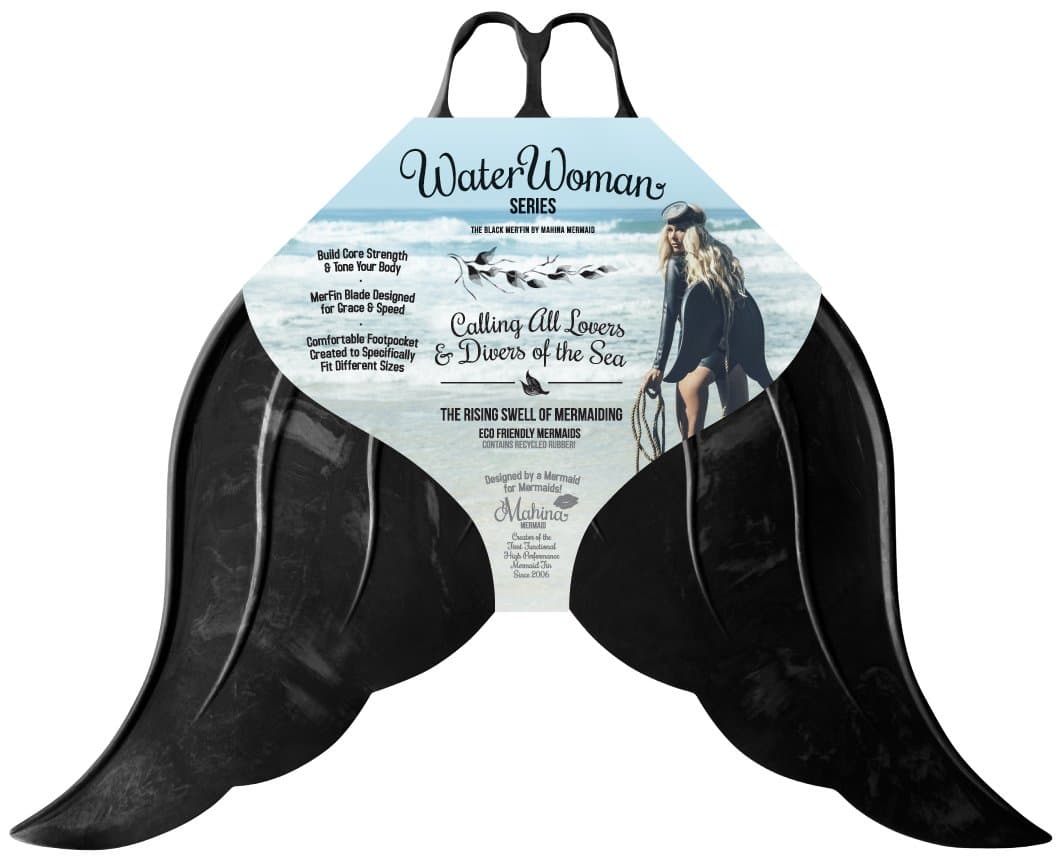 Adult MerFin Classic Series Swim Mono-Fin, Black, Large