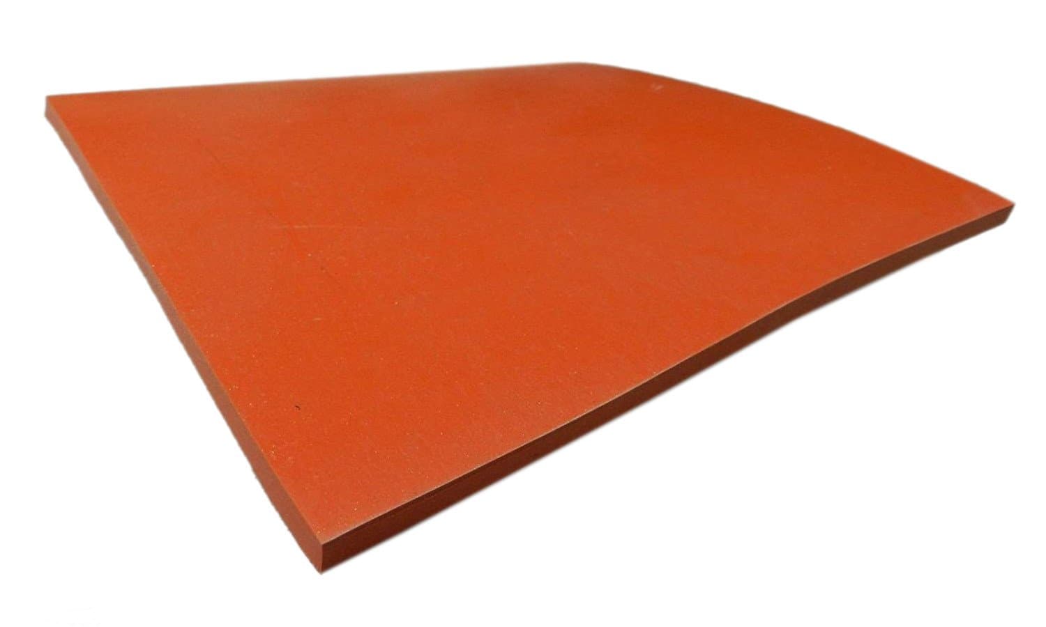 Silicone Rubber Sheet 4" Square 1/4" Thick High Temp Solid Red /Orange Commercial Grade