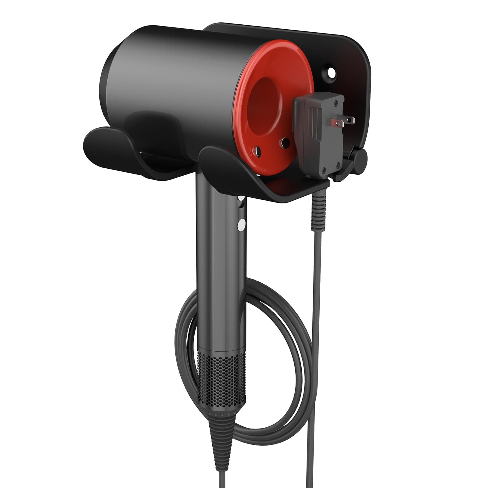 FUNTIN Hair Dryer Holder Wall Mount, Blow Dryer Organizer Wall Mounted,Hair Tool Organizer for Bedroom & Bathroom, Multi-Functional Hair Dryer Rack for Dyson Supersonic