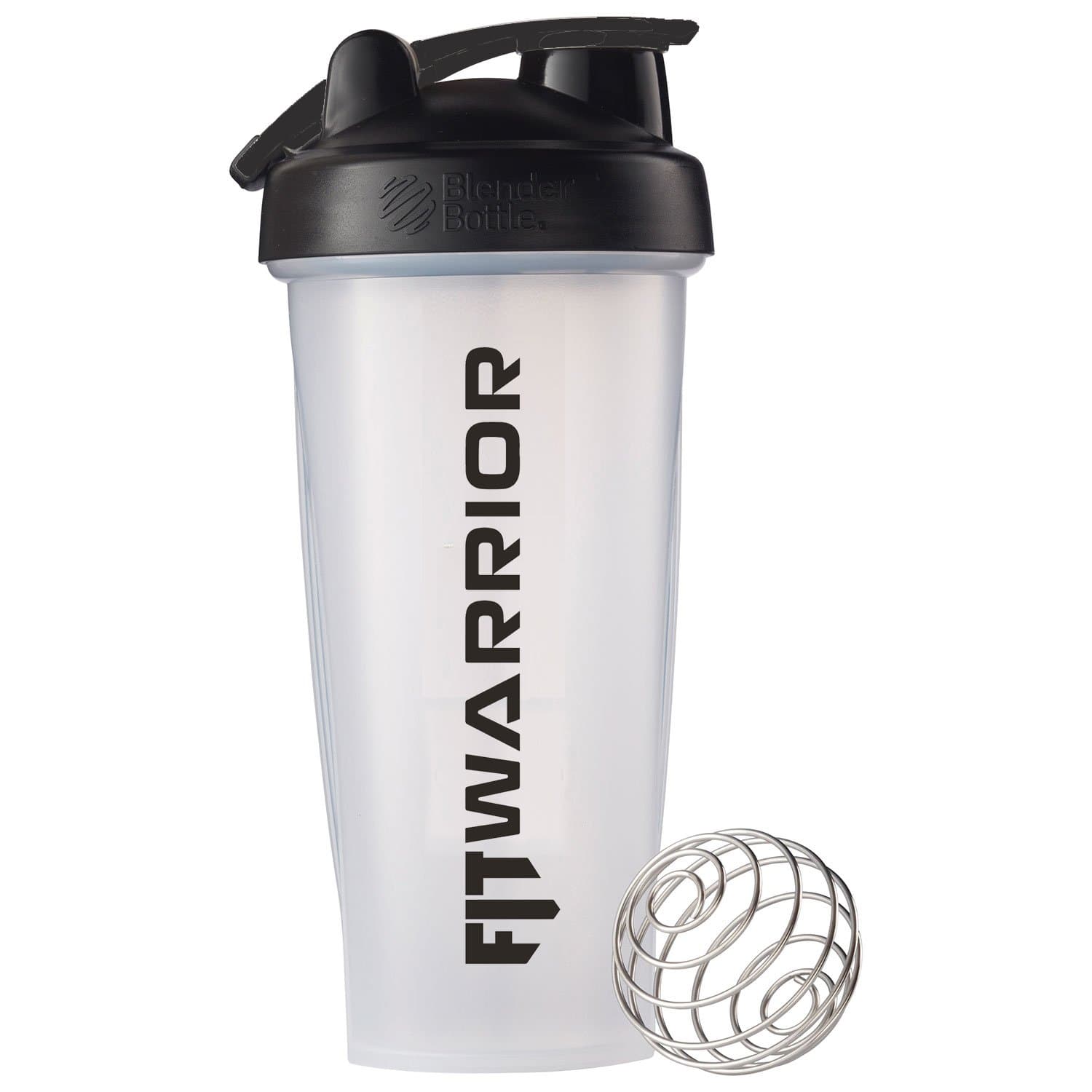 FIT WARRIOR Blender Bottle 28 oz, Clear, Callibrated, BPA-Free, The"Perfect Protein" Shaker Bottle