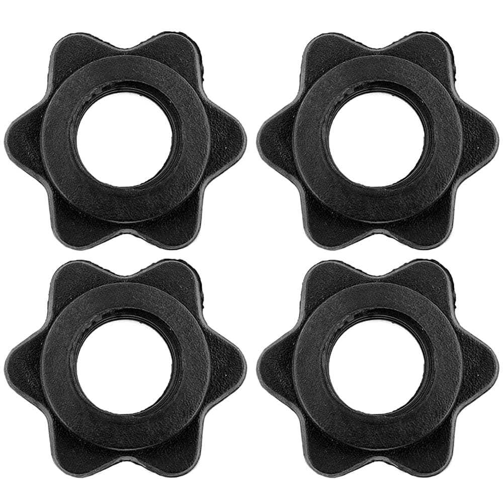 4 PCS Dumbbell Hex Nut Spinlock Collar Spin Lock Screw Nuts Dumbbell Barbell Bar Clips for Weight Lifting