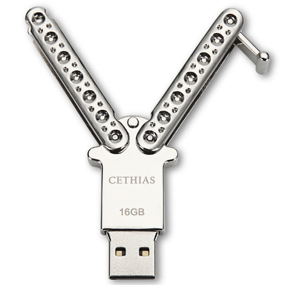 USB Flash Drive 16GB, Metal Butterfly Knife Shape Designed Memory Stick USB Flash Disk Gift(Silver) New