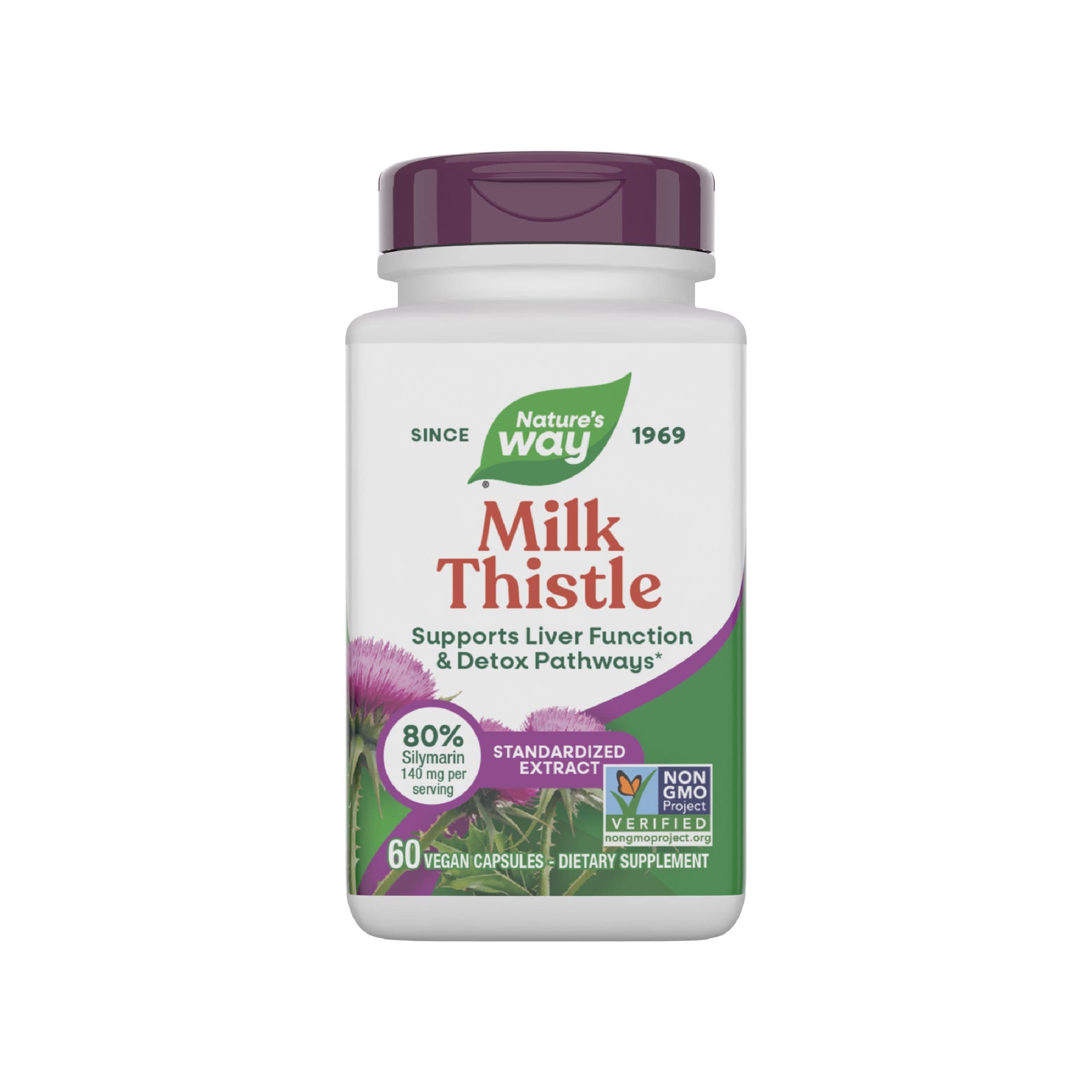 – Nature's Way Milk Thistle 60 Vegan Capsules | Supports LiveryFunction & Detox Pathways | Milk Thistle Extract Standardized to 80% silymarin |Plant Powdered Vegan Herbal Dietary Supplement