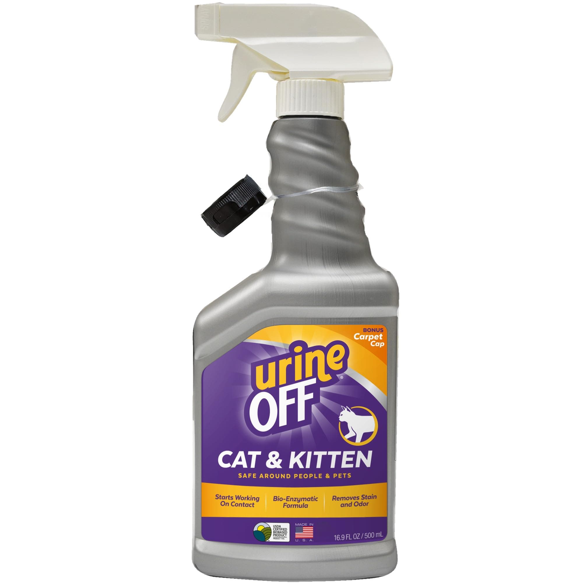 Urine OFF Cat Urine Stain and Odour Remover Spray Enzyme Urine Odour Eliminator for Hard Surfaces Pet and People Friendly - 500 ml