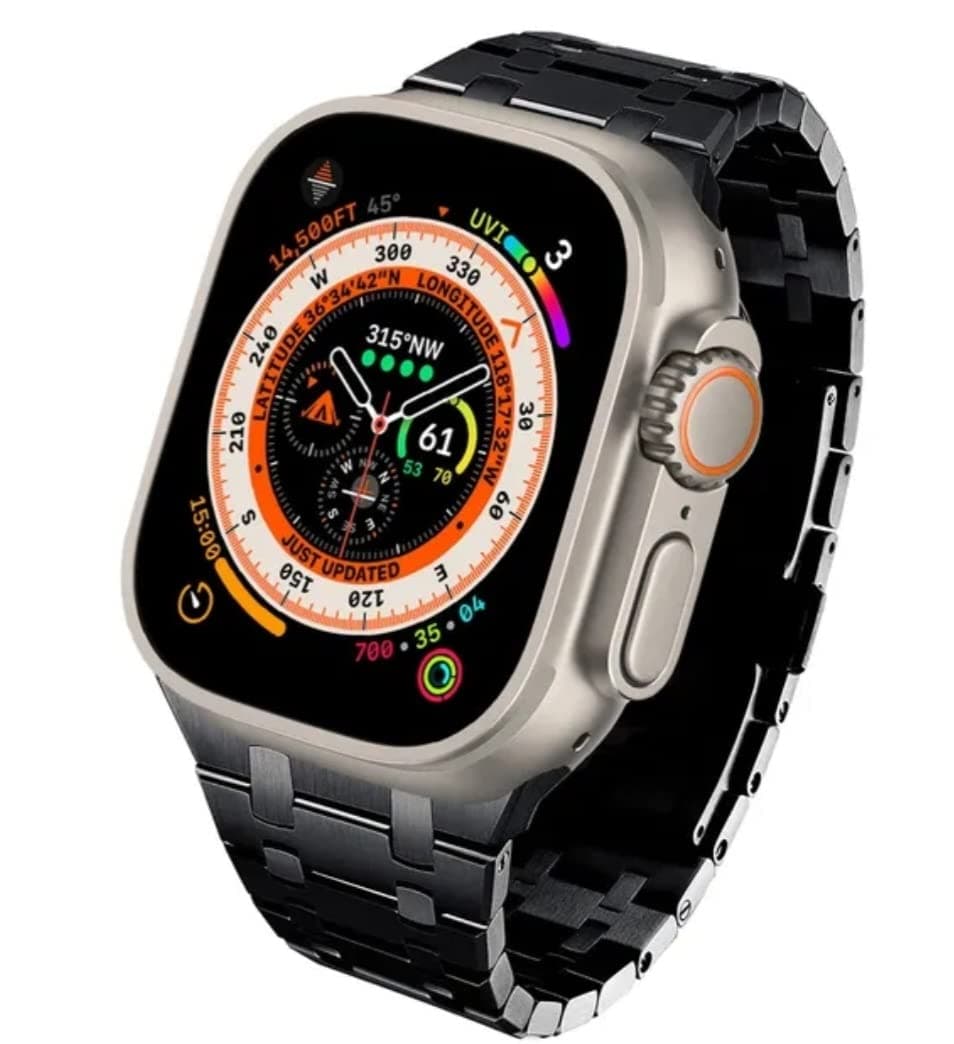 Dado Linkable Stainless Steel Watch Band Compatible Apple Watch Ultra 2 | 8 Ultra 49mm & Apple Watch 10 | 9 | 8 | 7 | 6 46/45/44mm