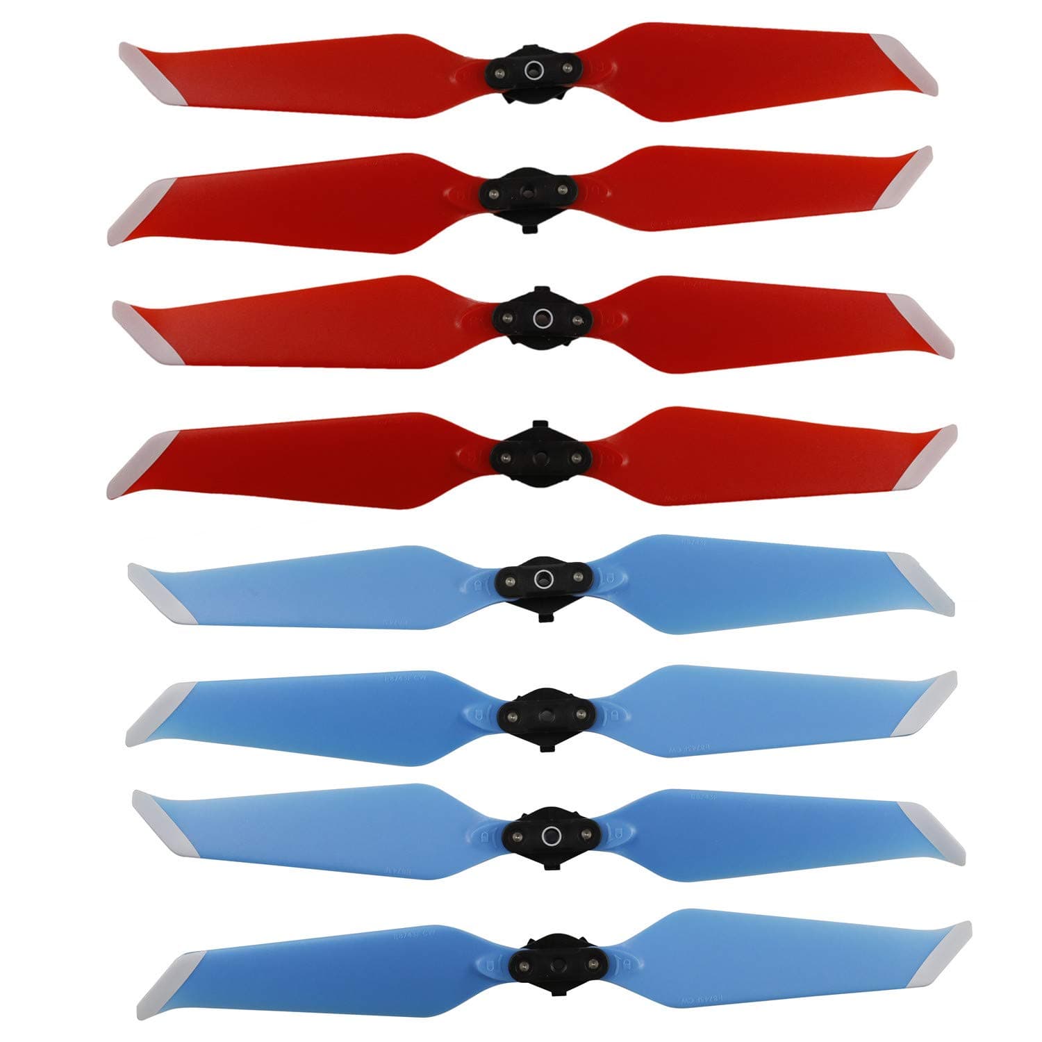 Helistar Propellers for DJI Mavic 2 Pro/Mavic 2 Zoom Accessories Foldable Low-Noise 8743F Props Quick-Release CW CCW Blades 4 Pairs (Red+Blue)