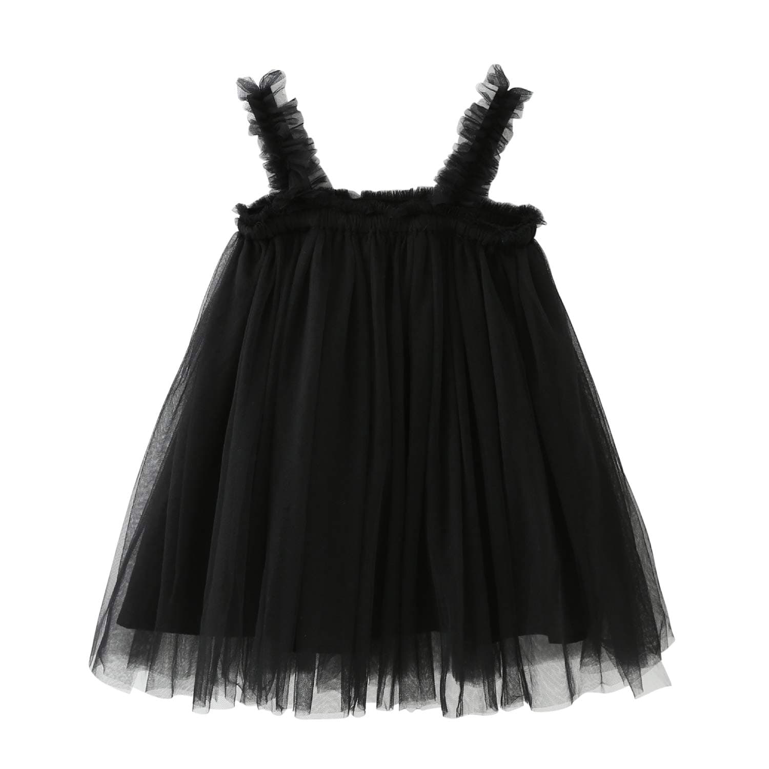 Baby Girls Layered Tulle Tutu Dress Sleeveless Elastic Strap Princess Dress Summer Beach Sundress Birthday Outfits