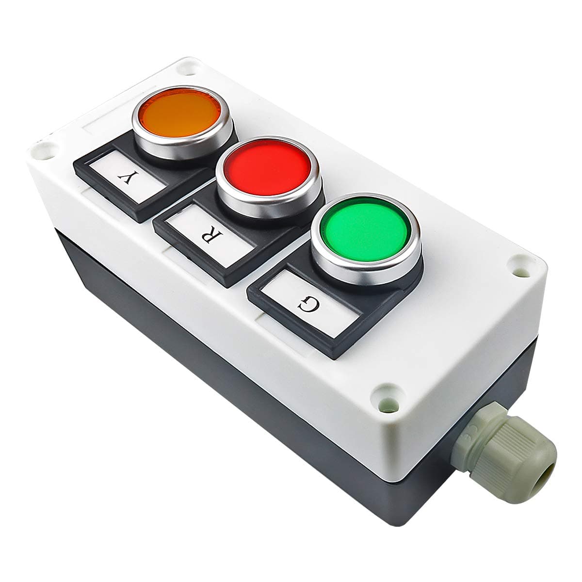 Momentary Push Button Switch Pushbutton Switches Station LA38-11 Box 22mm 10A 440V 1NO 1NC Red Yellow Green Sign