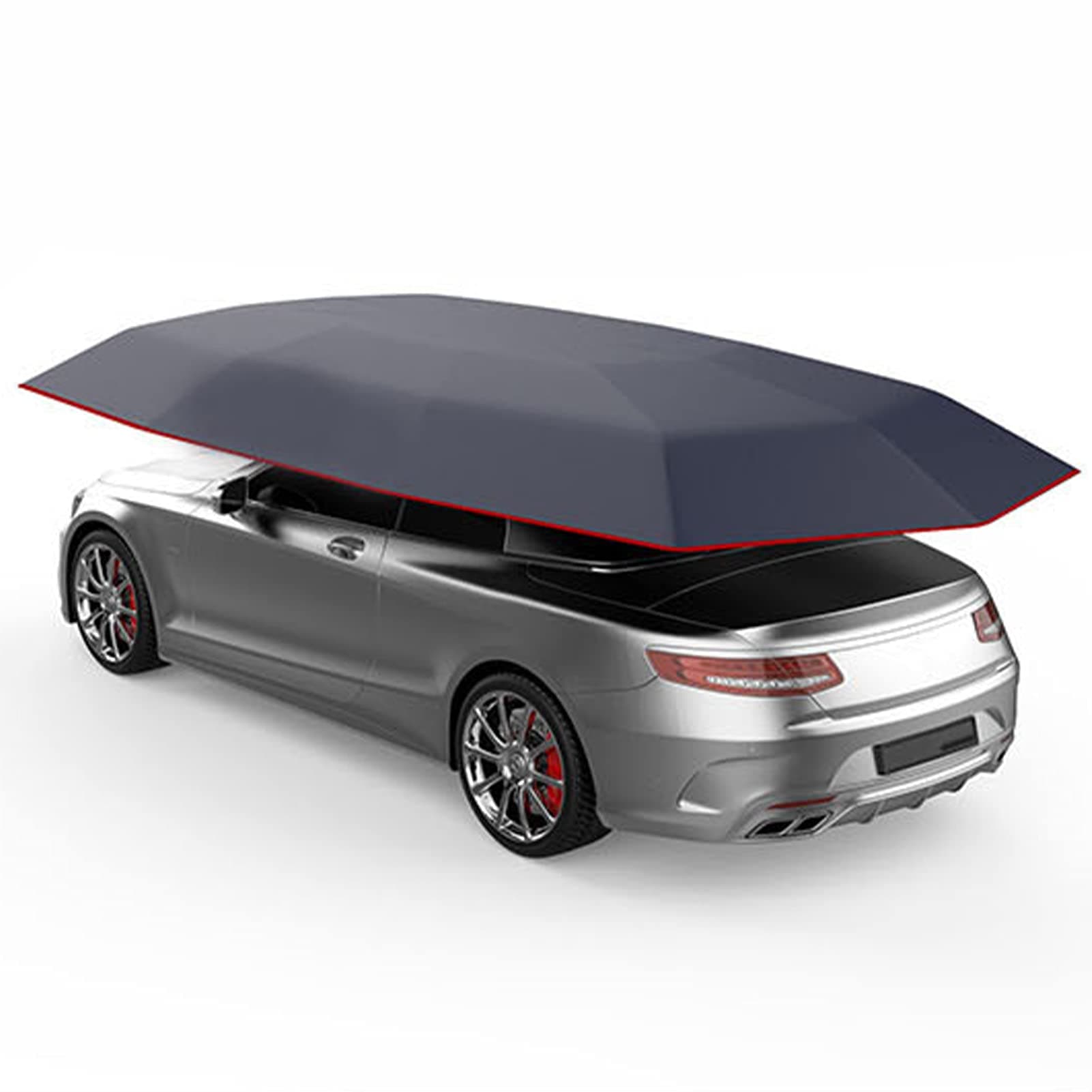 Car Tent Fully Automatic, Portable Car Umbrella Tent Cover Movable Carport Folded Automobile Cars Protection Canopy Sun Shade Anti-UV, Wind Proof Shelters Outdoor Parasol(Size:4.2m,Color:Navy Blue)