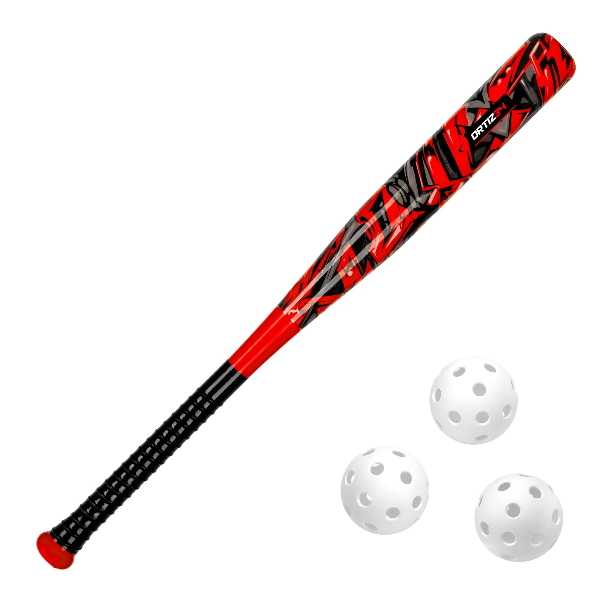 Graffiti Plastic Bat & Ball Homerun Set- David Ortiz Backyard Baseball Set for Youth, Kids, Teenagers, Adults