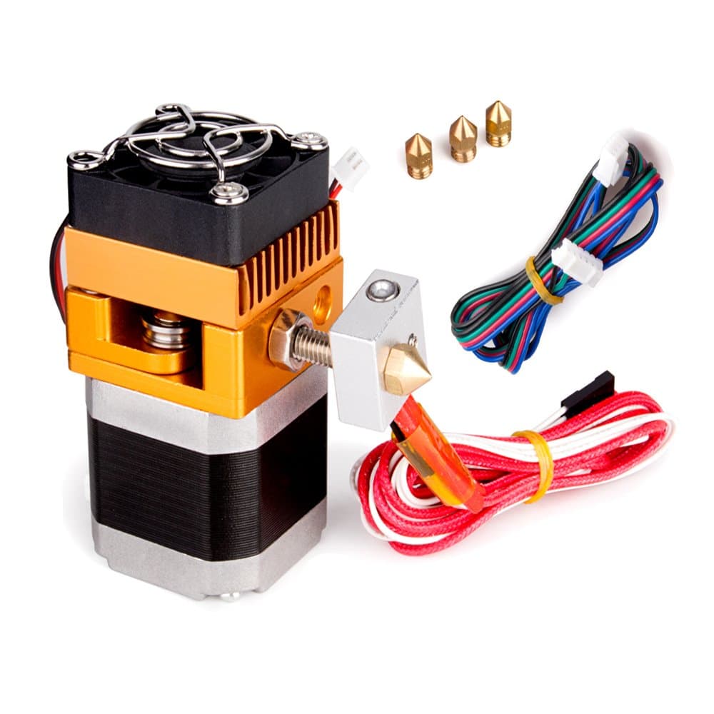 All Metal MK8 Extruder, MYSWEETY 3D Printer Extruders Hotend Kit with 0.2/0.3/0.4/0.5mm Nozzle Print Head for MakerBot Prusa i3 Reprap 3D Printer 1.75mm Filament Supported