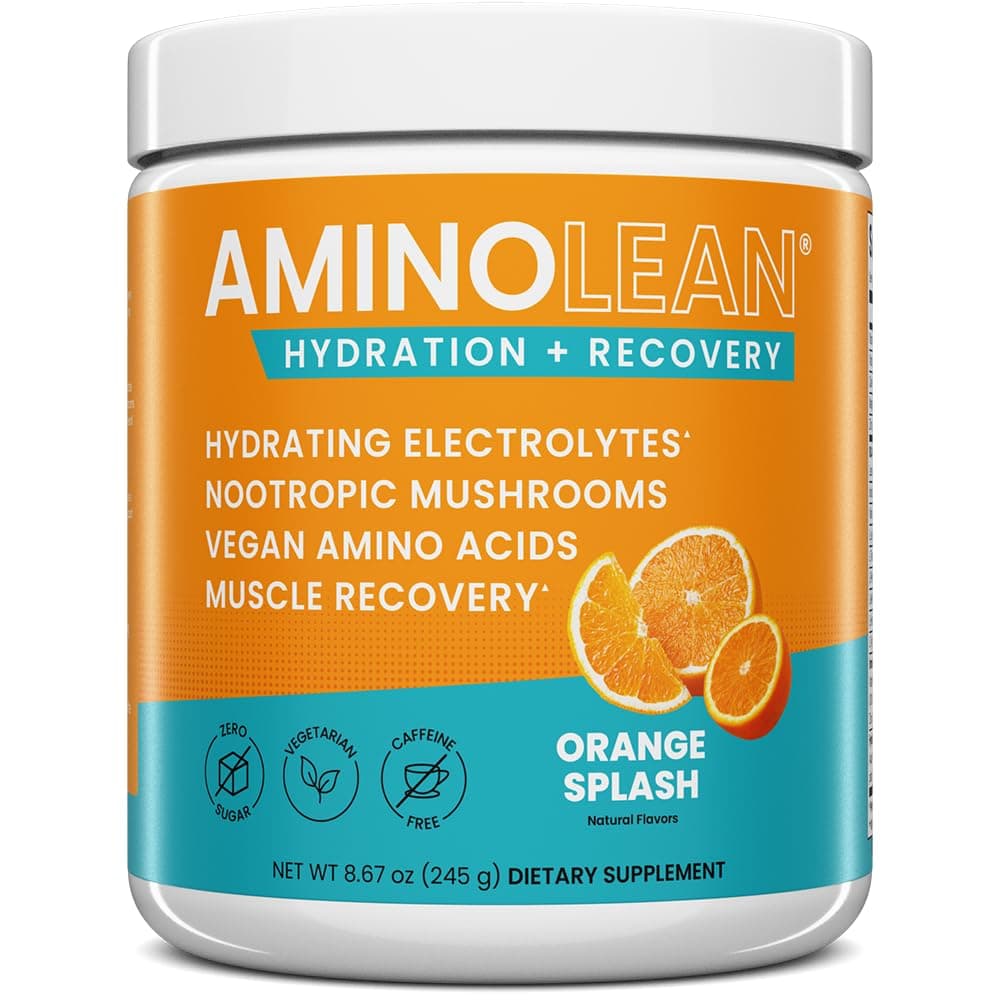 AminoLean Hydration + Amino Acids Recovery System – BCAA + Electrolytes Powder for Post Workout & Morning Recovery, Vegan, Sugar Free, 30 Serv