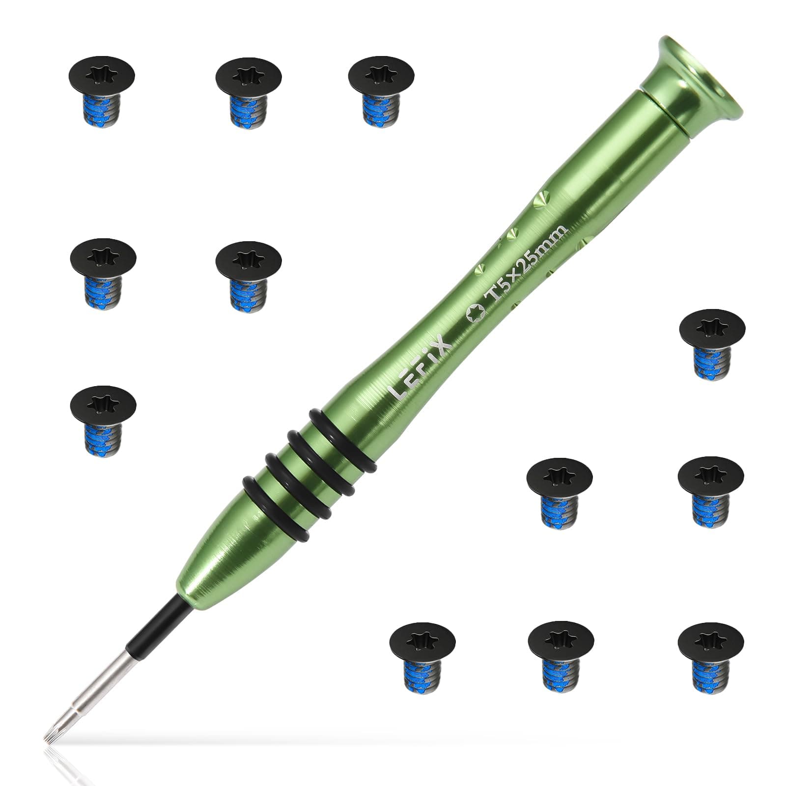 LeFix 12PCS M2x3 Torx T5 Screws + 1 Screwdriver Compatible with Dell XPS 13 9343 9350 9360 |XPS 15 9550 9560 9570|Precision M5510 5520 5530 5540,for Razer Blade,HP Envy 13|for Beat Studio 2 3(Black)