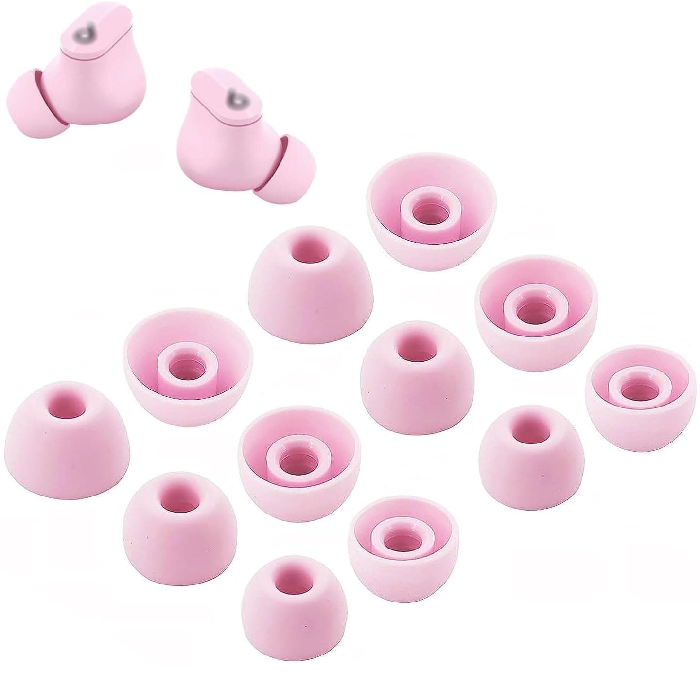 JNSA Replacement Ear Tip Compatible with Beats Studio Buds Eartips Earbuds Tips Ear Tips,6 Pairs S/M/L 3 Size,Pink