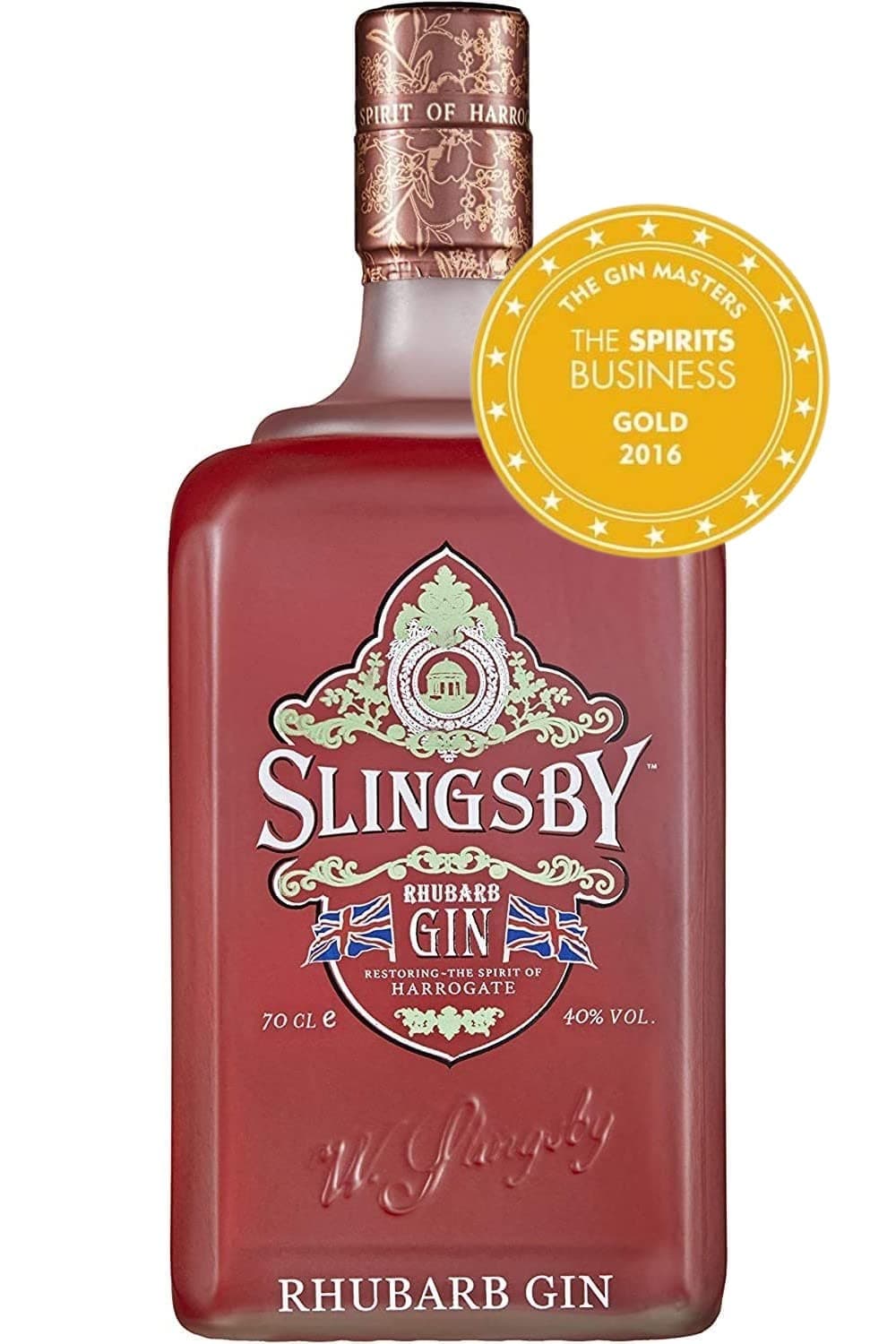Slingsby Rhubarb Gin - 40% vol - 70cl - Classic Gin with Flavours of Yorkshire Rhubarb & Botanicals | Sweet & Tangy Flavour | Recommended with Tonic or Ginger Ale