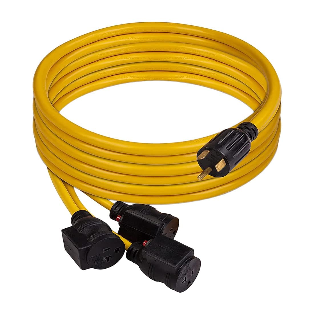 Firman 1101 Power Cord TT-30P to 3 x 5-20R 25ft Extension 10 AWG and Storage Strap