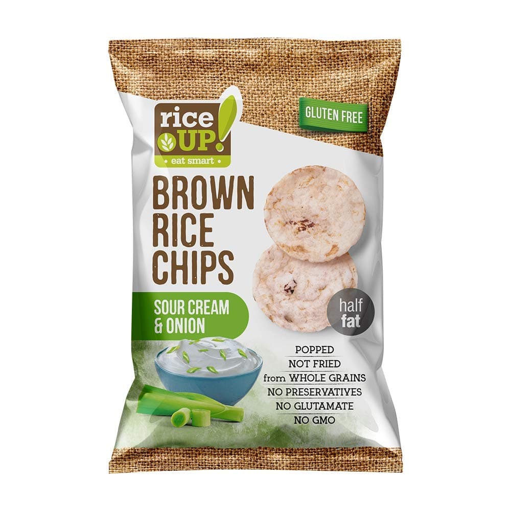 Rice Up, Sour Cream & Onion, Brown Rice Chips, Gluten Free & Low Fat, 60 gm