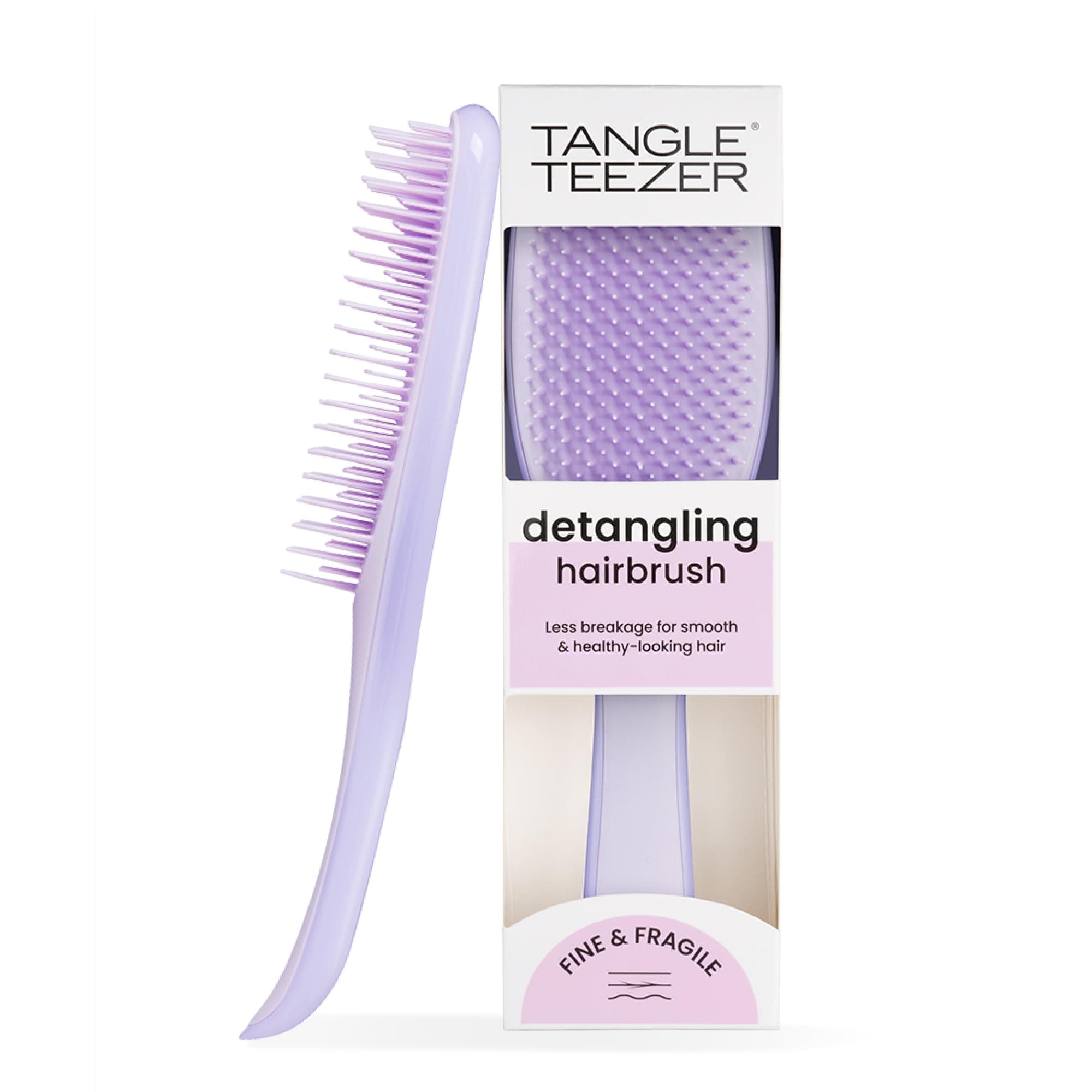 Tangle Teezer Fine and Fragile Ultimate Detangler Hairbrush for Coloured, Fine & Thin Hair - Two-Tiered Soft Flex Teeth Reduce Breakage & Pulling - Gentle on Delicate Hair - Hypnotic Heather