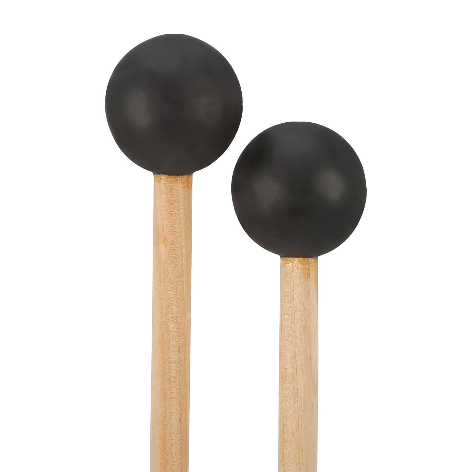 Bell Mallets Glockenspiel Sticks, Rubber Xylophone Mallet Percussion with Wood Handle, 15 Inch Long (Black)