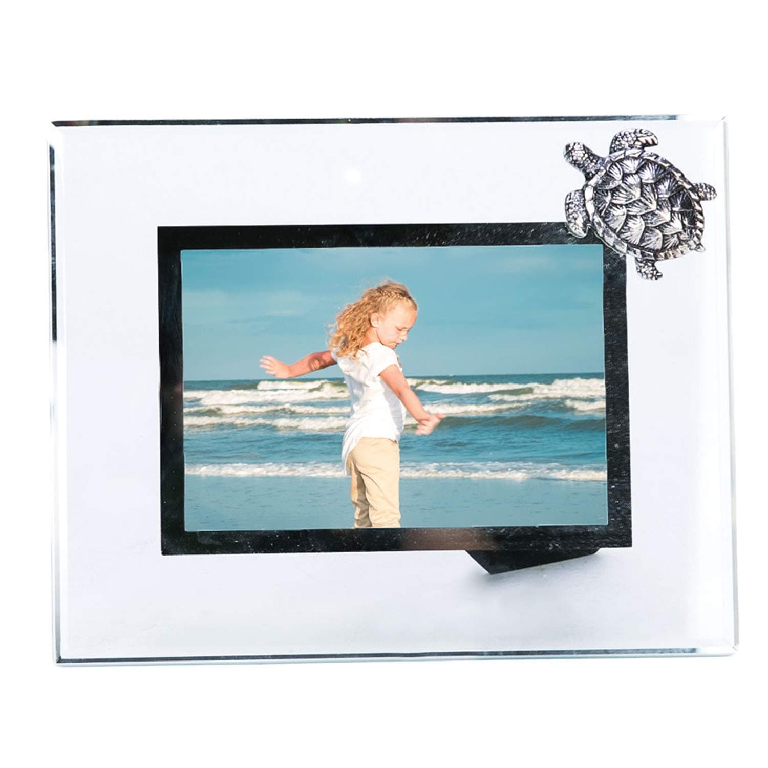 Beachcombers 4X6 Frame with Pewter Turtle White