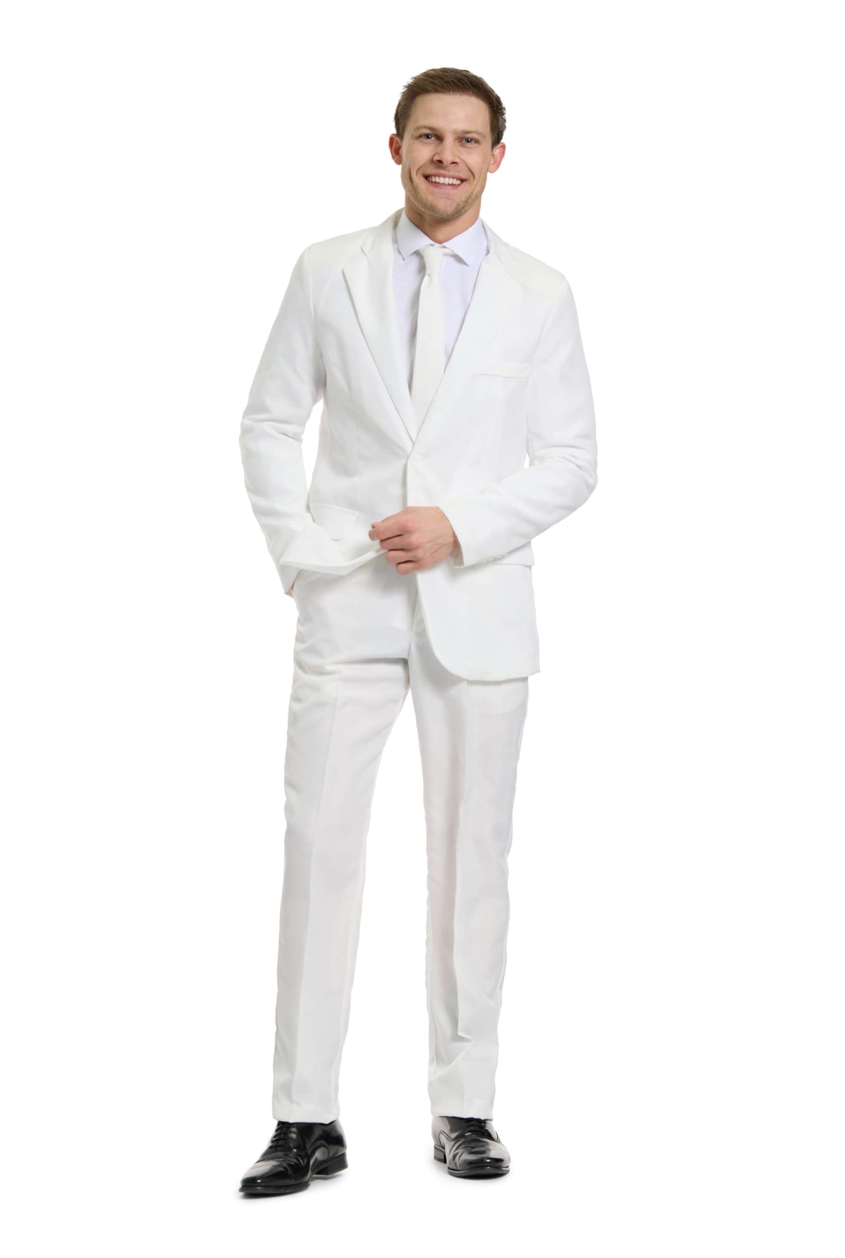 Men's Party Costume - 2 Piece Solid Color Outfit for Halloween Party with Jacket - Pants & Tie