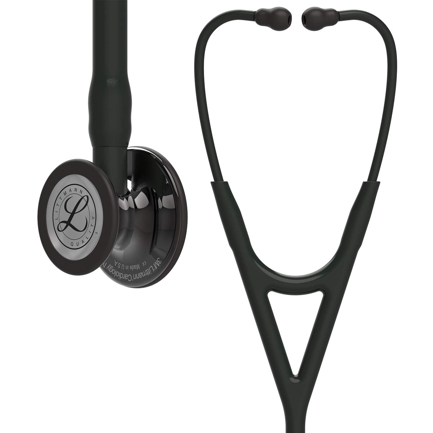 Cardiology IV Diagnostic Stethoscope, High Polish Smoke-Finish Chestpiece, Black Tube, Stem and Headset, 27 inch, 6232