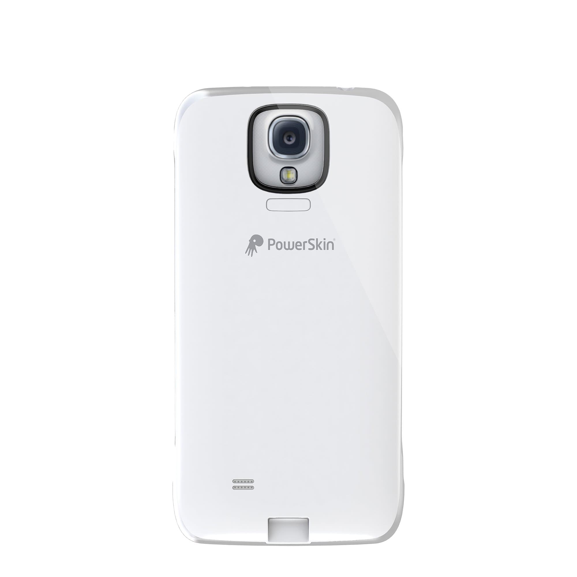 PowerSkin Spare Rechargeable Battery Case for Samsung Galaxy S4 - Retail Packaging - White
