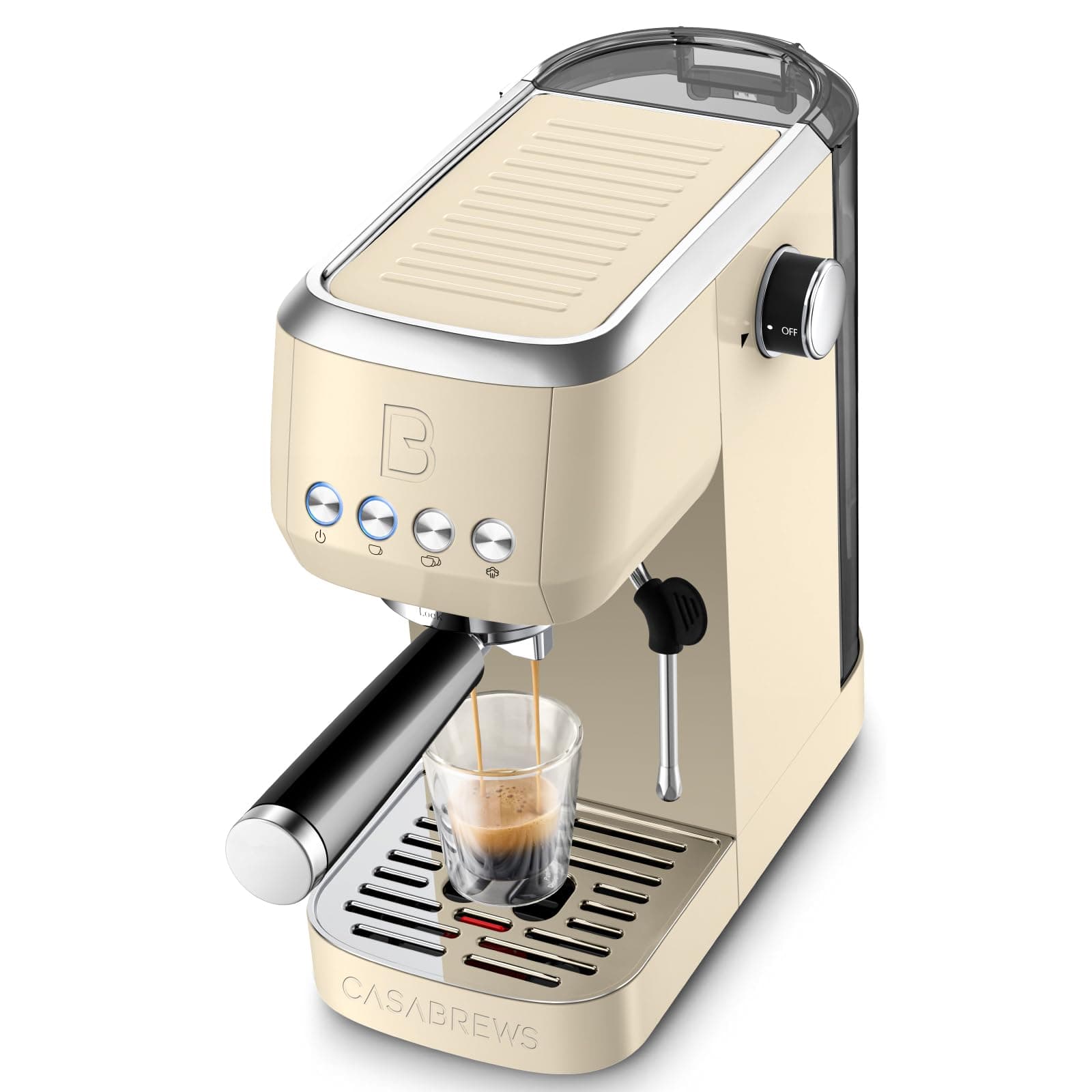 3700 Essential Espresso Machine 20 Bar, Stainless Steel Coffee Maker with Steam Milk Frother, Espresso Coffee Machine Cappuccino Latte Machine with 43.9oz Removable Water Tank, Creamy