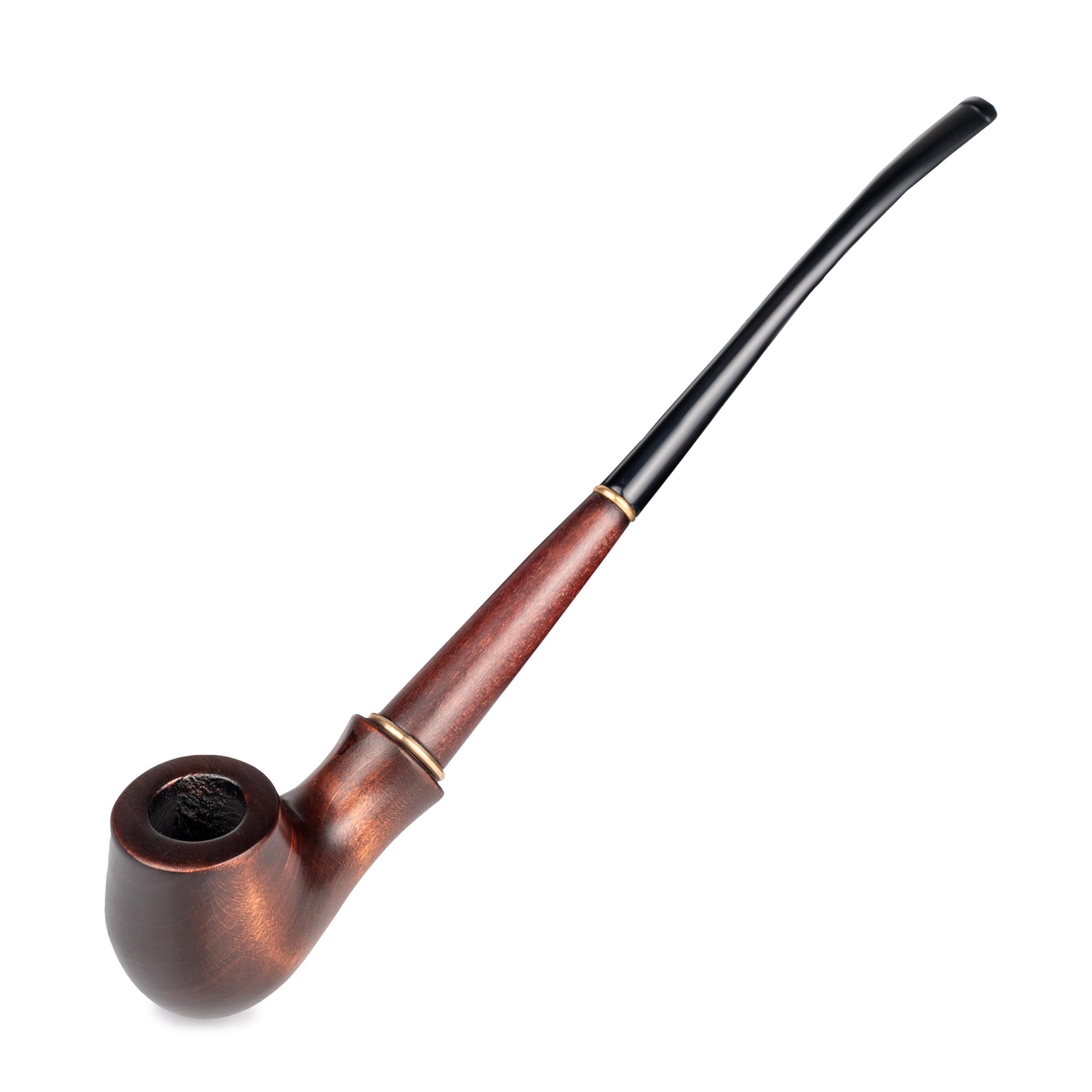 Dr. Watson - Churchwarden Tobacco Pipe, Hand Carved, Fits 9mm filter, Comes with Pouch, Boxed (Lady Blues)