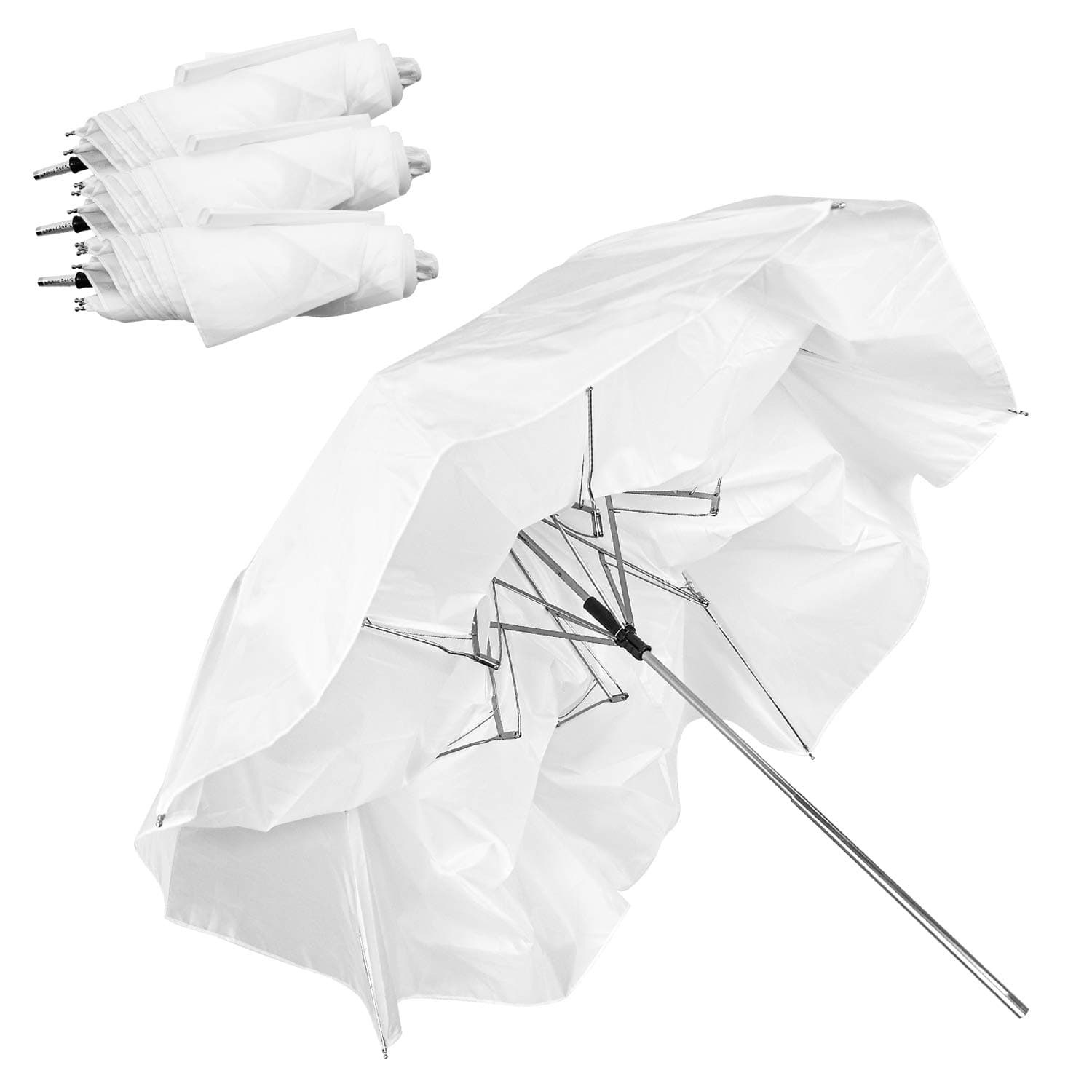 JS JULIUS STUDIO [3 Pack] 33" 3-Fold Ultra Compact Professional Photography Photo Video Studio Lighting Flash Translucent White Soft Umbrella for Photo Portrait Studio Shooting Daylight, JSAG671