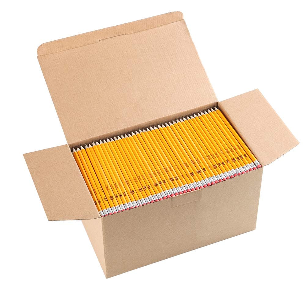 Wood-Cased #2 HB Pencils, Yellow, Pre-sharpened, Bulk Pack, 1000 pencils