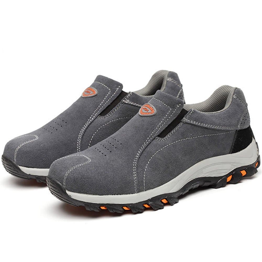 Women's Steel Toe Safety Work Shoes Slip Resistant Protect Shoes (8 M US, Gray 1)