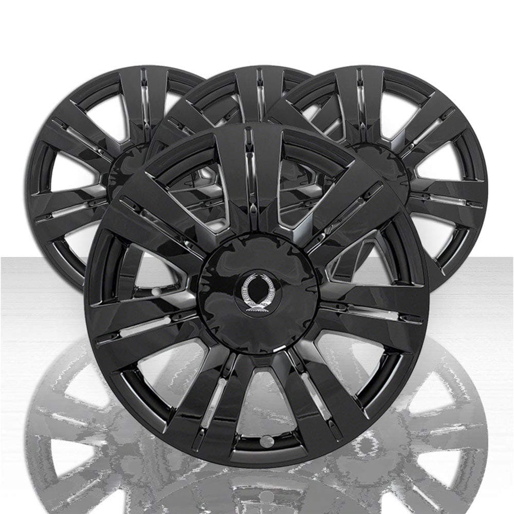 Auto Reflections Set of 4 18" 7 Double Spoke Wheel Skins for Cadillac SRX 2010-2016 - Gloss Black
