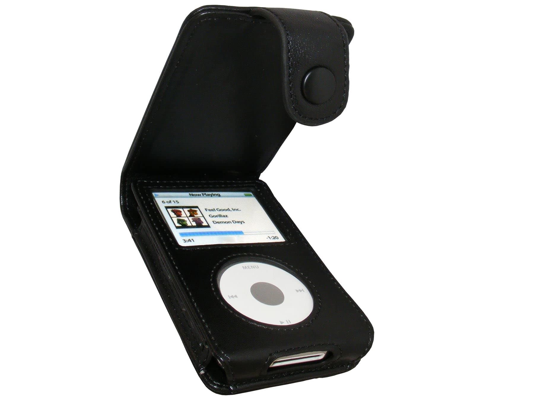 (Black - Genuine) - Black Genuine Leather Case Cover for Apple iPod Classic 80gb, 120GB & New 160gb launched Sept 09 with Belt Clip & Screen Protector