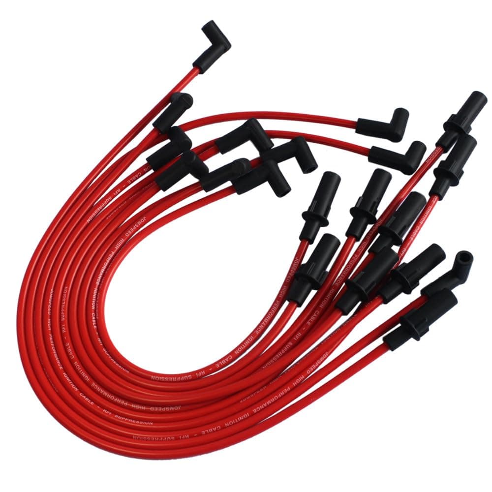 JDMSPEEDSpark Plug Wire Set 8MM Replacement for Dodge B150 B1500 B250 B2500 B350 B3500 Dakota Durango Ram 1500 2500 3500 Ramcharger W150 Truck Van 1990-2003 Red Ignition Spark Plug Wires