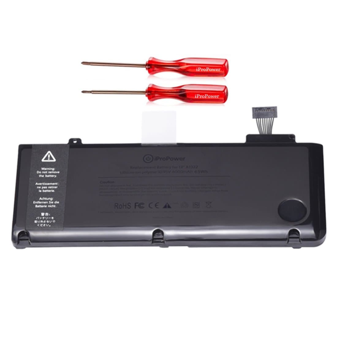 iProPower A1322 Laptop Battery Compatible MacBook Pro 13" inch A1278 Mid 2009 Mid 2010 2011 Mid 2012 Version (6000mah)